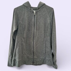 Tek Gear Gray Zip Up Jacket with Hood Size L